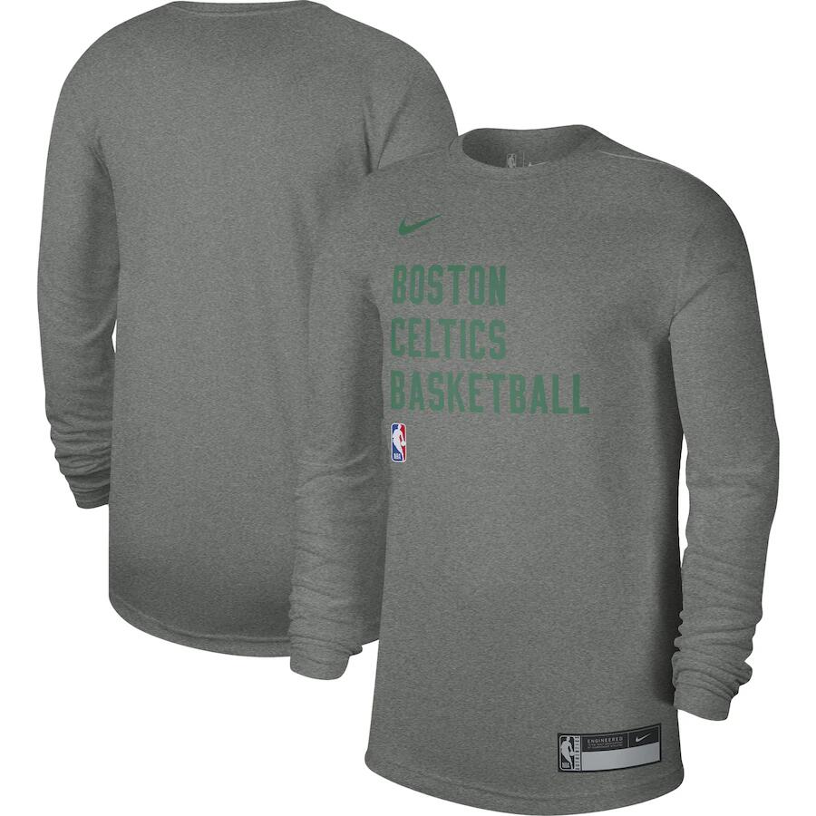 Men's Boston Celtics Heather Gray 2023/24 Legend On-Court Practice Long Sleeve T-Shirt